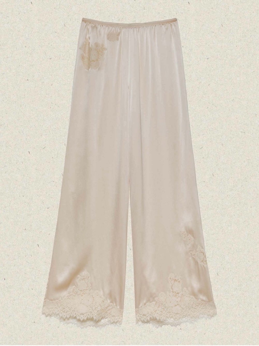Doen NWT Silk-Blend Wide-Leg Pants in Cream - Picture 7 of 9